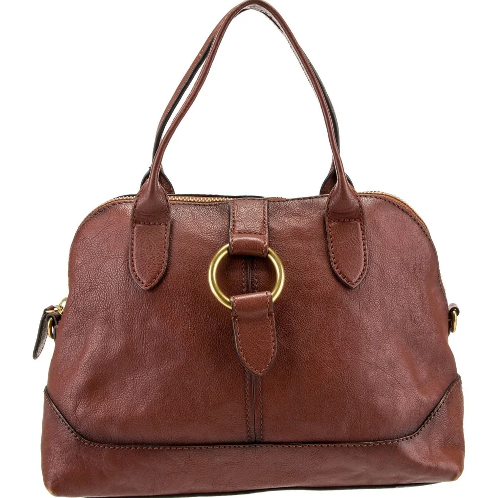 Frye Ring Dome Leather Satchel Bag - Picture 2 of 14